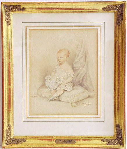 Franz EYBL - Dibujo Acuarela - "Child Portrait", Watercolour, early 19th Century