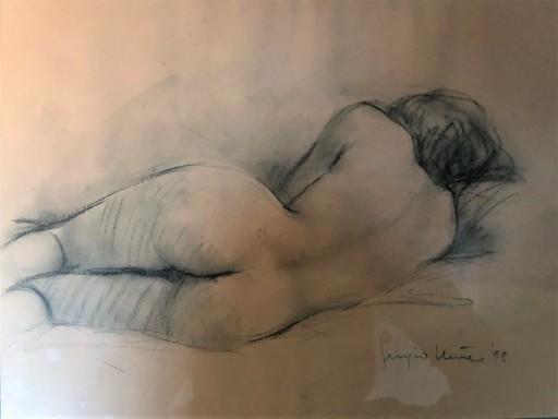 Sergio UNIA - Zeichnung Aquarell - Nudo sdraiato