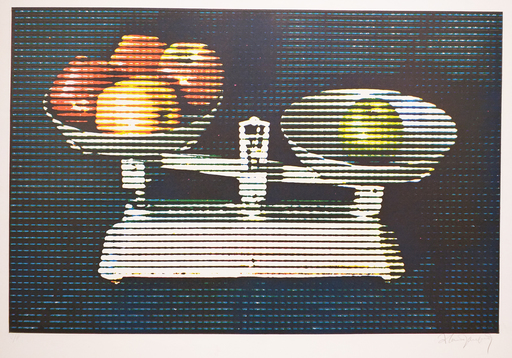 Alain JACQUET - Print-Multiple - Balance et fruits. 