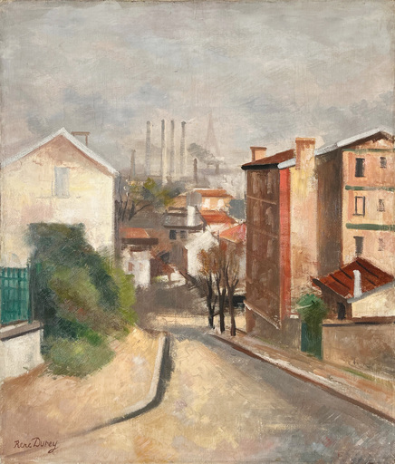 René DUREY - Gemälde - Vue sur Paris depuis Meudon (rue Robert Julien Lanen)