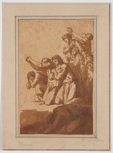 Edme Gratien PARIZEAU - Zeichnung Aquarell - "Prayers" attrib. to Edme Gratien Parizeau (b.1783)