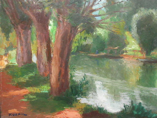 Charles KVAPIL - Painting - River View