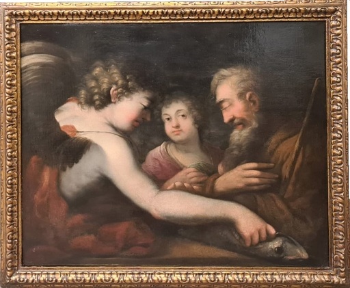 Andrea CELESTI - Gemälde - Toby, Tobias and the Archangel Raphael