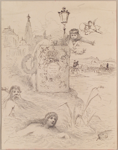 Anton WESSELY - 水彩作品 - "Illustration", Drawing, 1892
