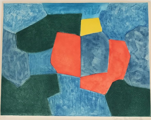 塞尔日•波利雅科夫 - 版画 - Composition verte, bleue, rouge et jaune