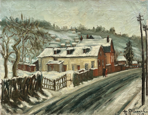Roger GRIBOVAL - 绘画 - Neige à Bois-Guillaume