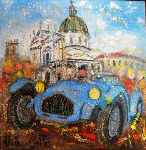 Valerio BETTA - Gemälde - Passaggio di 1000 miglia a Brescia