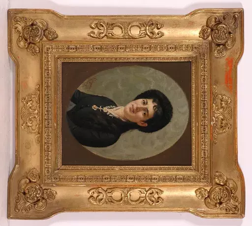 Aurelio ZINGONI - Gemälde - "Female Portrait", Oil on Canvas, 1884