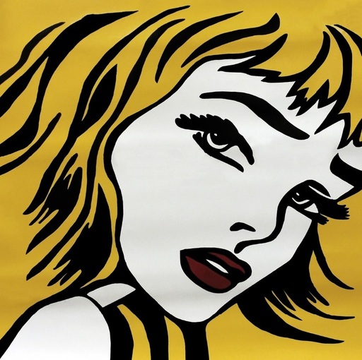 Steve KAUFMAN - Peinture - Crying Girl Homage to Lichtenstein