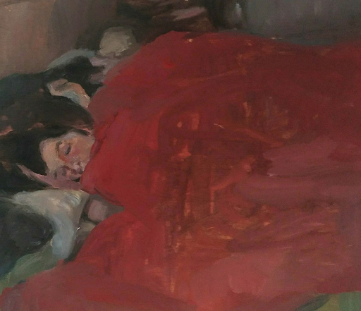 Marc DAILLY - Gemälde - Le lit rouge