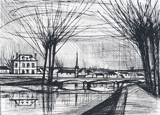 贝纳•毕费 - 版画 - CANAL  A SOISSONS 1964