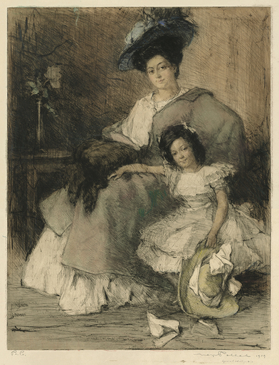 Max POLLAK - Print-Multiple - Mrs. Adelberg and Daughter (Helene & Liesl)  
