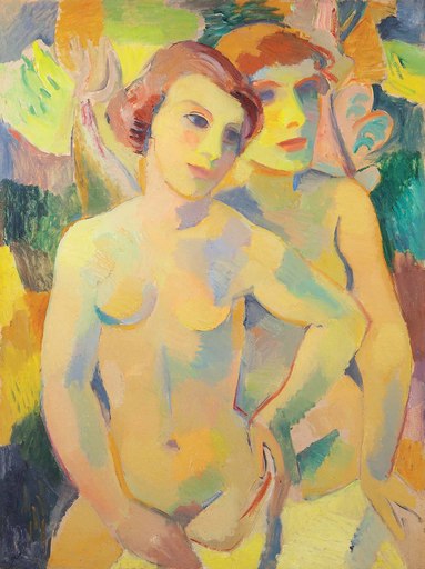 Karl HAUK - Painting - Two nudes, 1930