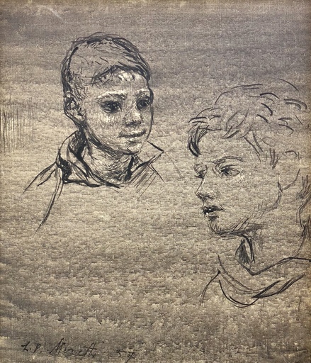 Lucien-Philippe MORETTI - Gemälde - Mère et enfant 