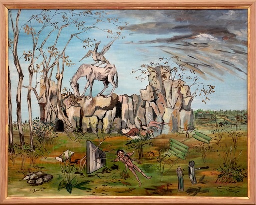 Francis GRUBER - 绘画 - Composition, paysage fantastique