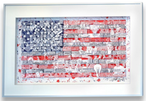 チャールズ・ファジーノ - 版画 - Historically - Our American Flag
