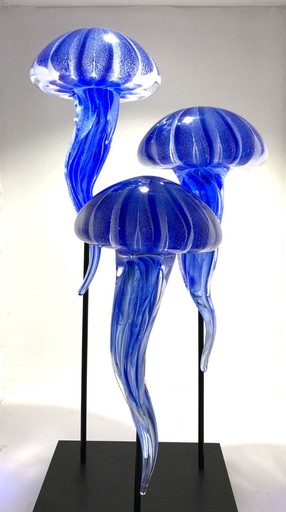 Nicolas LATY - Skulptur Volumen - Méduses fluorescentes 