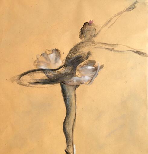 Jean TOTH - Drawing-Watercolor - Ballerine 
