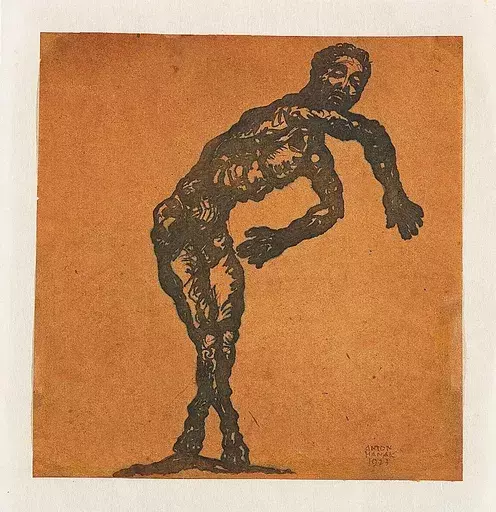 Anton HANAK - Dibujo Acuarela - Turning point, 1923