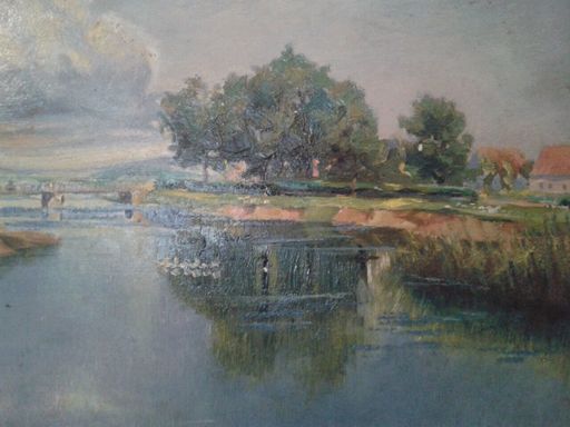 Josef Friedrich LIMMER - Painting - Flusslandschaft