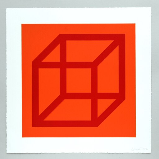 索尔·勒维特 - 版画 - Open Cube in Color on Color Plate 03