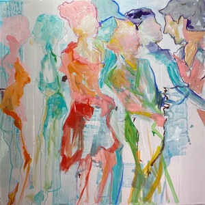 Françoise LEBLANC - Gemälde - Conversation de femmes
