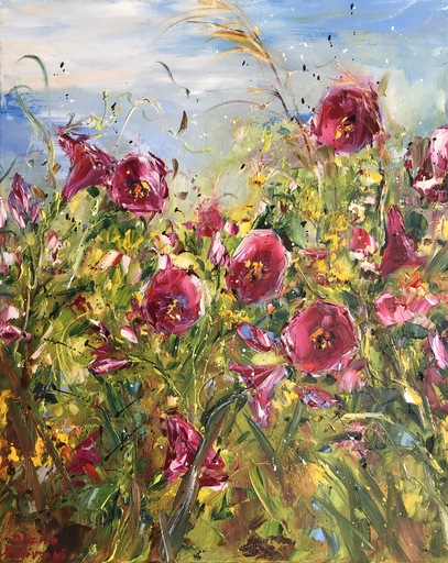 Diana MALIVANI - Pintura - Pink Bluebells