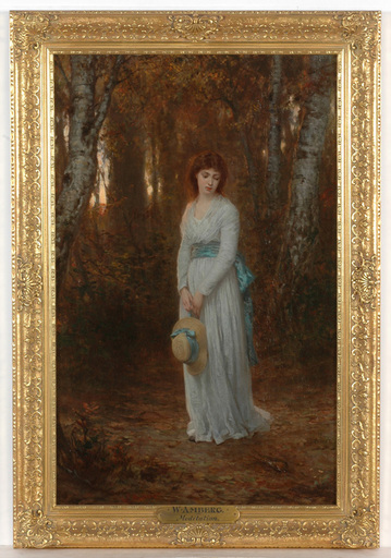 Wilhelm AMBERG - Gemälde - "The Meditation", oil on canvas, 1880s
