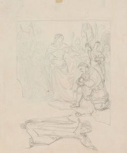 Theodor PETTER - 水彩作品 - Theodor Petter (1822-1872) "Historical scene" drawing