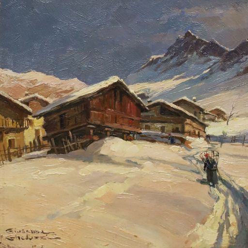Giuseppe GHEDUZZI - Pintura - Baite in montagna