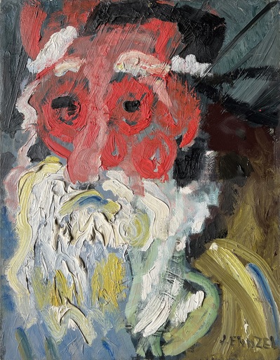 Jacques ENDZEL - Painting - Rabbin à la barbe blanche