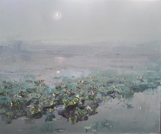 WEI Luning - Painting - Lotus Pond Moonlight 1
