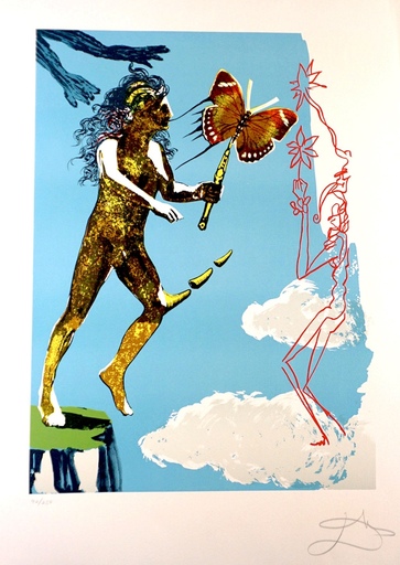 Salvador DALI - Grabado - Magic Butterfly & The Dream Release of The Psychic Spirit