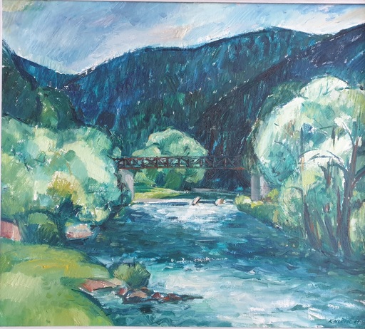 Karel SOUCEK - Peinture - Sazava v Sobesina