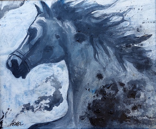 Nina URUSHADZE - Painting - Grey Horse
