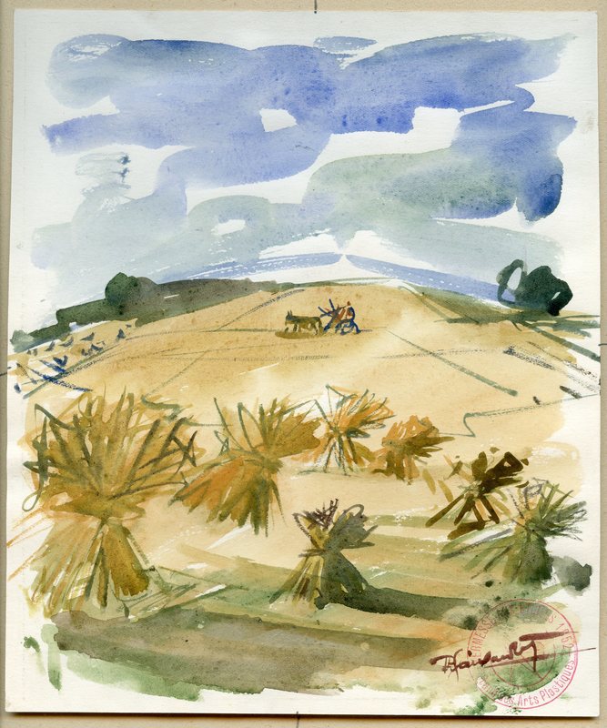 Pierre GAILLARDOT - Drawing-Watercolor - DESSIN À L'AQUARELLE SIGNÉ 52 HANDSIGNED WATERCOLOR DRAWING