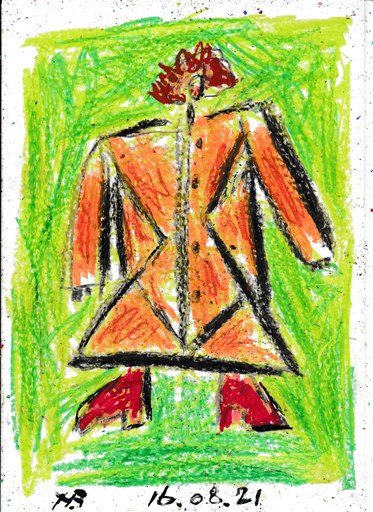 Harry BARTLETT FENNEY - Drawing-Watercolor - orange coat, dorothy shoes 3 (16 08 21)