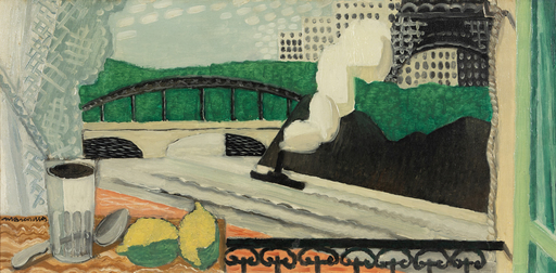 Louis MARCOUSSIS - Gemälde - La Seine et la Tour Eiffel, vue d'un balcon