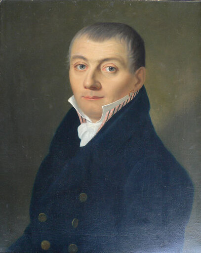 Kaspar Anton MENTELER - Pintura - Portrait of a Swiss Gentleman with a Gold Earing