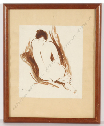 Boris DEUTSCH - Zeichnung Aquarell - "Female nude", drawing