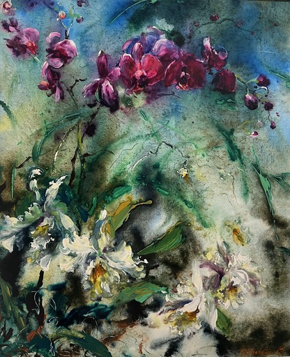 FU Ji Tsang - Painting - Orchidées