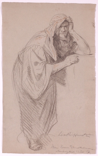 Leo REIFFENSTEIN - Dessin-Aquarelle - "Eastern Man", 1887, Drawing