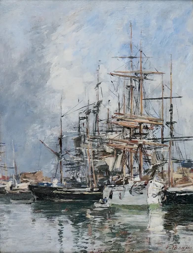 Trouville. Le port. (Circa 1885-1890) by | Eugène BOUDIN