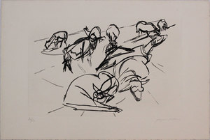 Jacques VILLON - Druckgrafik-Multiple -  Plate X dalla cartella 'Hesiode, Les Travaux et les Jours'
