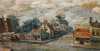 David BURLIUK - Painting - Fishermans Village