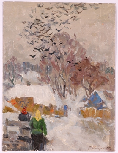 Piotr MAGRO - Peinture - "Winter Day", Oil Painting, 1965