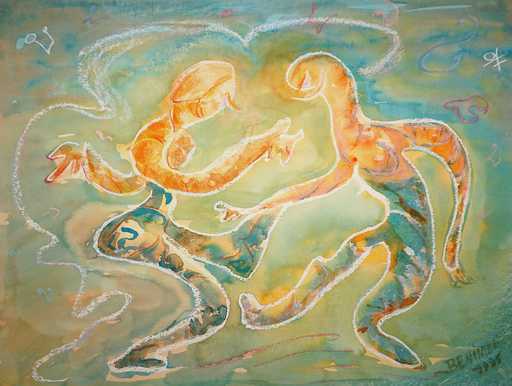 Angeles BENIMELLI - Drawing-Watercolor - ECAB1: El baile de los fluidos