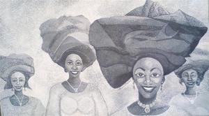 Olusola AYIBIOWU - Painting - Gele (Head tie)