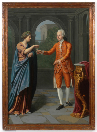Gemälde - Pompeo Batoni (1707-1787)-School "Allegorical family scene"