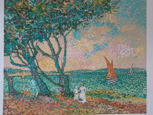 Lucien NEUQUELMAN - Estampe-Multiple - La mer à Sainte Maxime,1982.
